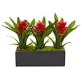 thumbnail image 2 of Nearly Natural Bromeliad Artificial 11"H Flowering Plants in Rectangular Planter, 2 of 2