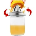 thumbnail image 4 of Triple Lid Lemon Lime Manual Juicers, Stainless Steel Hand Squeezer, with Glass Mason Jars, Wide-Mouth, 4 of 7