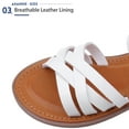 thumbnail image 4 of Ahannie Girls Strappy Sandal,Kids Open-Toe Summer Flat Sandal, 4 of 5