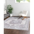 thumbnail image 3 of Unique Loom Mangata Collection Area Rug - Mariah (5' 3" Square Ivory and Gray/Black), 3 of 11