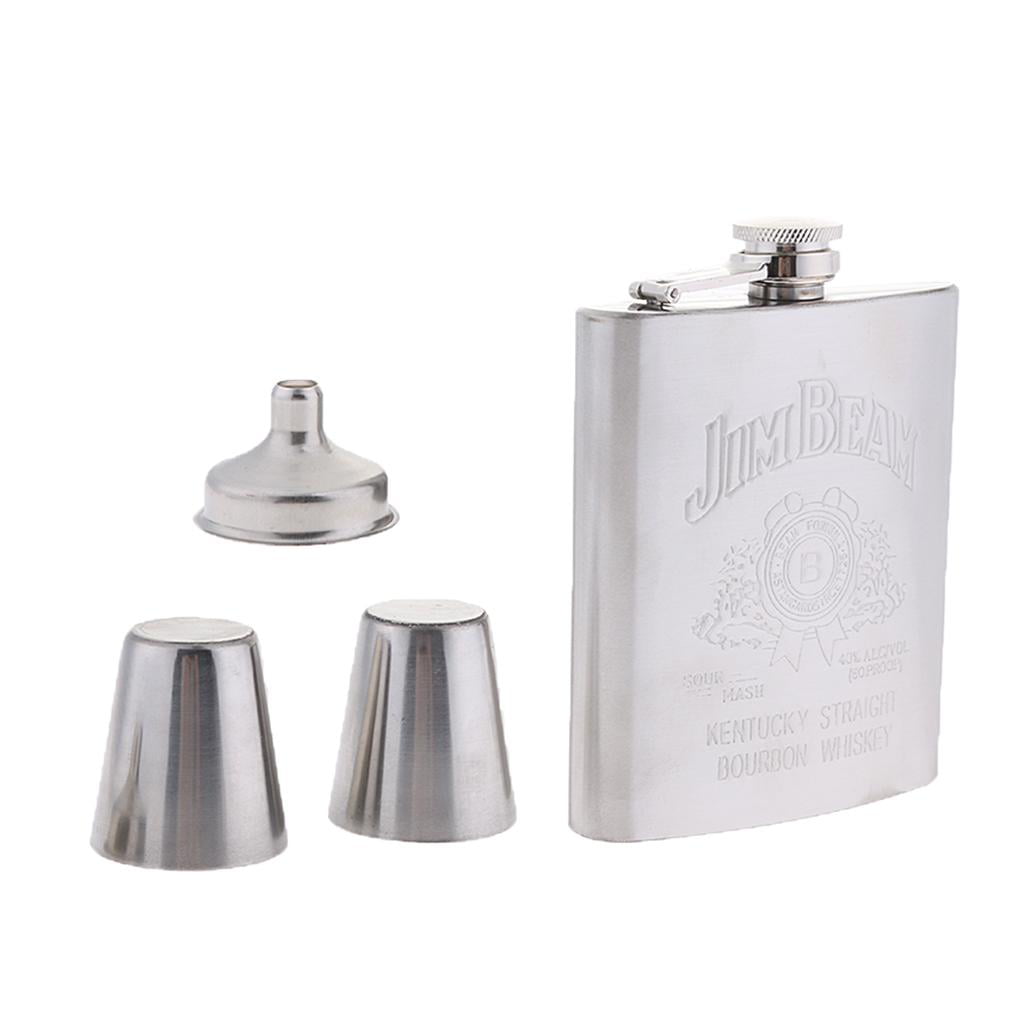 6OZ Moose Stainless Steel Hip Flask Gift Set Liquor Wedding Party Drink 