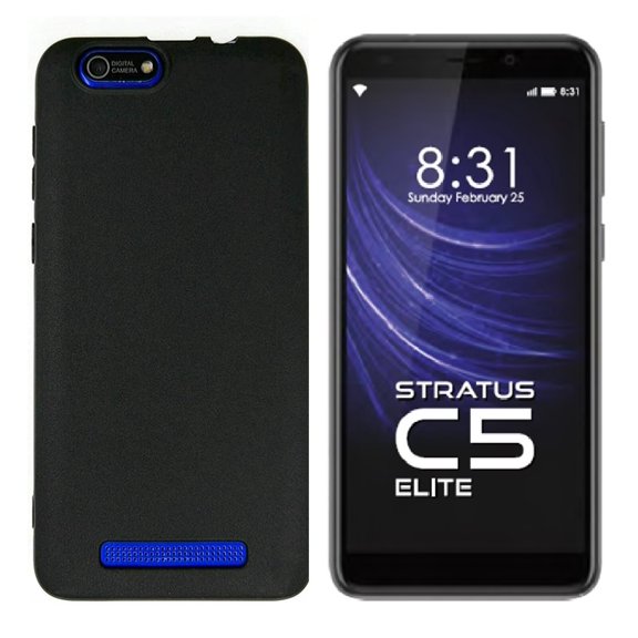 For  Cloud Mobile Stratus C5 Elite TPU 1-Piece Cover Phone Case - Black