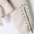 thumbnail image 3 of Minnieouse Chaqueta de moto para mujer Chaqueta de cuero moderna y fácil de mantener para mujer Abrigos y chamarras blanco SG, 3 of 6