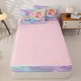 thumbnail image 4 of jejeloiu Magical Cute Girls Zipper Full Size Comforter Sets with Fitted Sheet and 2 Pillowcases For Kids,Girls Personalized Initial K Zipper Bedding Set,Pink Reversible,4-Piece, 4 of 7