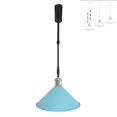 thumbnail image 1 of FSLiving Adjustable Height Track Pendnat Light J-Type Macaron Retractable Track Spotlight with Telescoping Rod Adjustable Gimbaled Lamp-Post Juno Track DIY Cover Lamp, Blue - 1 Light, 1 of 7