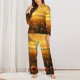 thumbnail image 2 of Fotbe Sunflower Sunset Rainfall Conjunto de Pijama de Manga Larga para Mujer con Estampado, Ropa de Dormir de 2 Piezas, Conjunto de Casa Suave y Cómodo con Bolsillos-Medium, 2 of 7