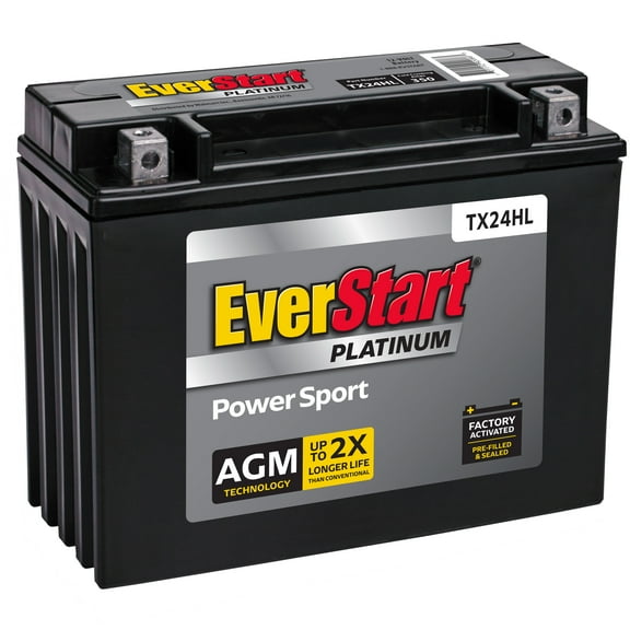 EverStart Platinum BOXED AGM Power Sport Battery, Group Size TX24HL 12 Volt, 350 CCA