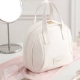 thumbnail image 4 of Pebbuoy Cosmetic Bag Smoth Faux Leather Large Capacity Multi Compartments Waterproof Great Load Bearing Handle Zipper Closure Travel Makeup Bag Makeup Artist Organizer, 4 of 7