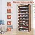 thumbnail image 3 of 9 Tier Shoe Rack, Large Capacity Shoe Shelf for 27 Pairs of Shoes, Shoe Storage Organizer with Detachable Metal Mesh, Strong and Stable, Easy Assembly（coffee）, 3 of 6