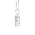 thumbnail image 2 of ANGARA Natural Eight Prong-Set Oval Aquamarine Pendant in 925 Sterling Silver for Women (Size-7x5mm) | March Birthstone, Birthday, Anniversary, Jewelry Gift for Women | Natural Aquamarine Necklace, 2 of 9