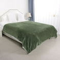 thumbnail image 3 of PiccoCasa Flannel Fleece Blanket for Sofa or Bed, Army Green 70"x78", 3 of 6