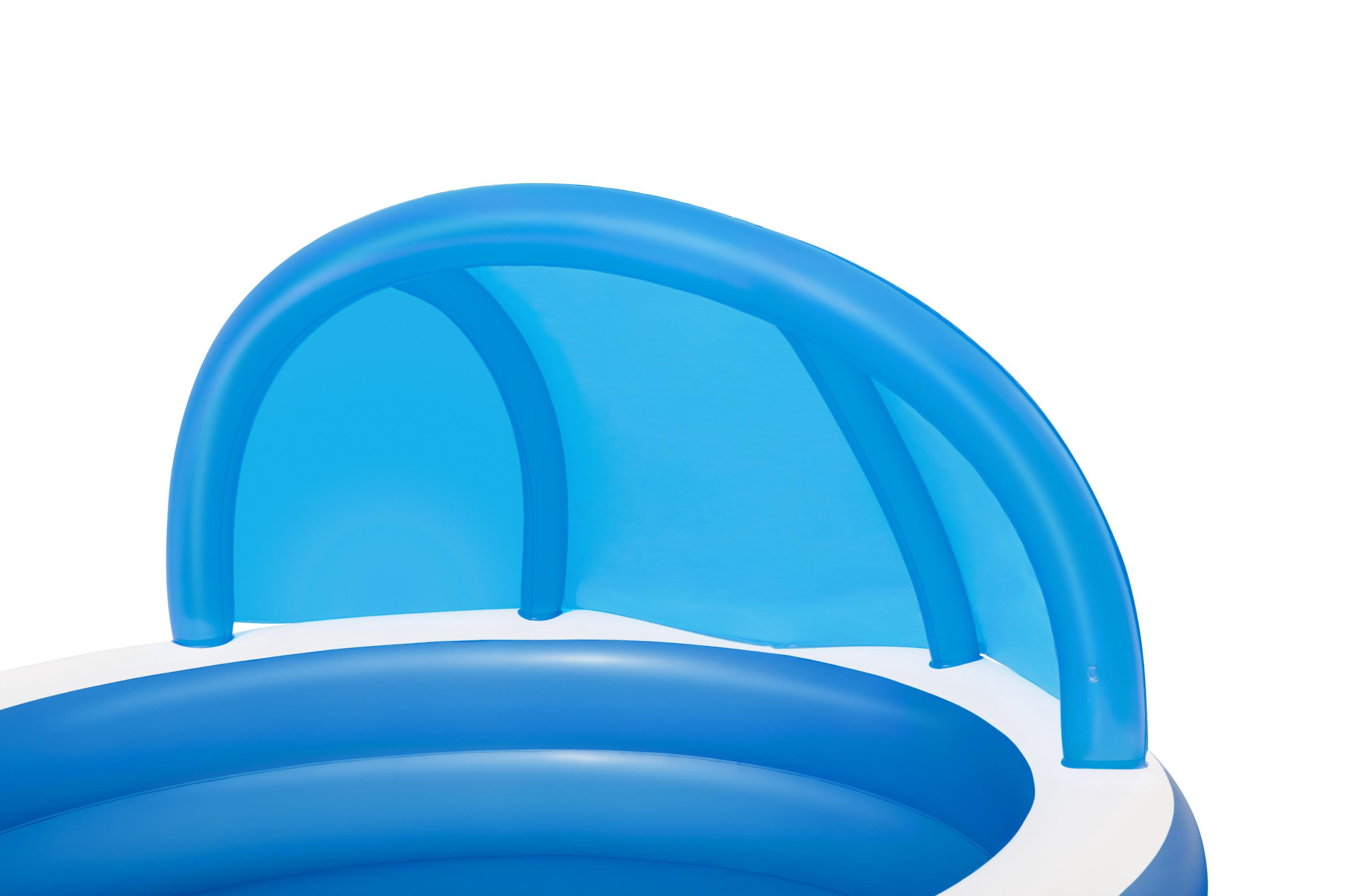 H2OGO! 7'11" x 55" Summer Days Inflatable Round Kiddie Pool with UV Careful Sunshade