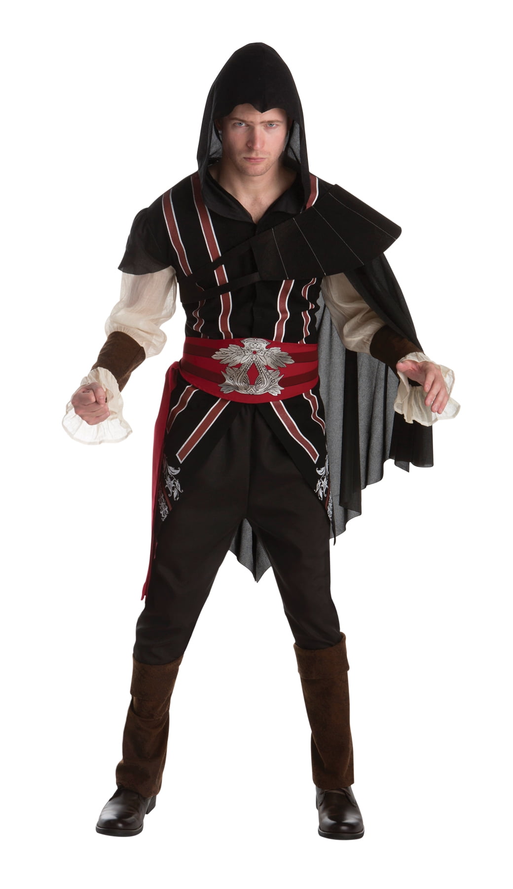 Black and Red Assassins Creed Ezio Adult Men's Halloween Costume XL