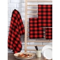 thumbnail image 2 of Black Red Plaid Kitchen Dish Towels for Drying Dishes Set of 3, Vintage Rustic Buffalo Checked Gingham Waffle Weave Microfiber Hand Tea Bathroom Towels Quick Dry & Absorbent Towel 15.7x23.6, 2 of 7