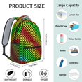 thumbnail image 6 of Rainbow Checkerboard Backpack for School,Cute School Bag,Schoolbag with Adjustable Shoulder Straps & Padded Back,15.3"x11"x6.7", 6 of 6