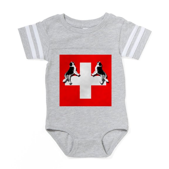 CafePress - Swiss St. Bernards - Cute Infant Baby Football Bodysuit