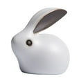 thumbnail image 2 of jifeng Ceramic Rabbit Statue Ornament, Finely Handmade Animal Tea Figurine Crafts for White-B, 2 of 9