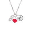 thumbnail image 2 of Delight Jewelry Silvertone Crystal Infinity Sign - Red Heart Nurse Strong Zoe Necklace, 2 of 4