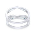 thumbnail image 6 of AFFY Blue & White Natural Diamond Wrap Guard Enhancer Engagement Ring in 14k White Gold (0.50 Cttw), 6 of 9