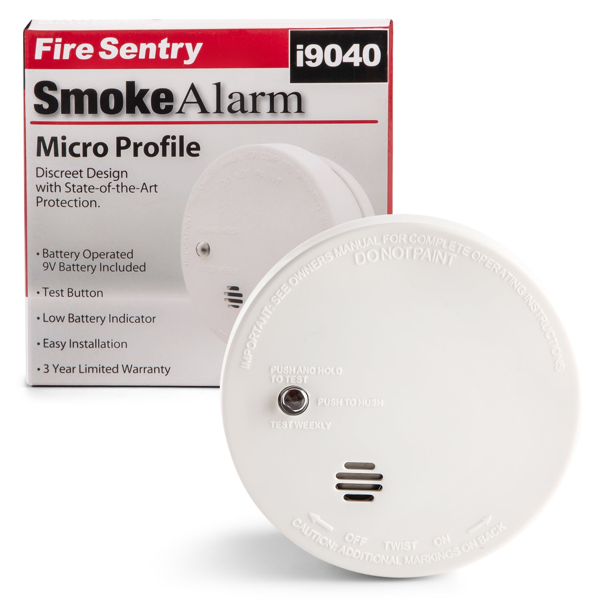Kidde Fire Sentry Battery Operated 4-inch Smoke Detector, with 85 decibel  alarm, 2 pack 
