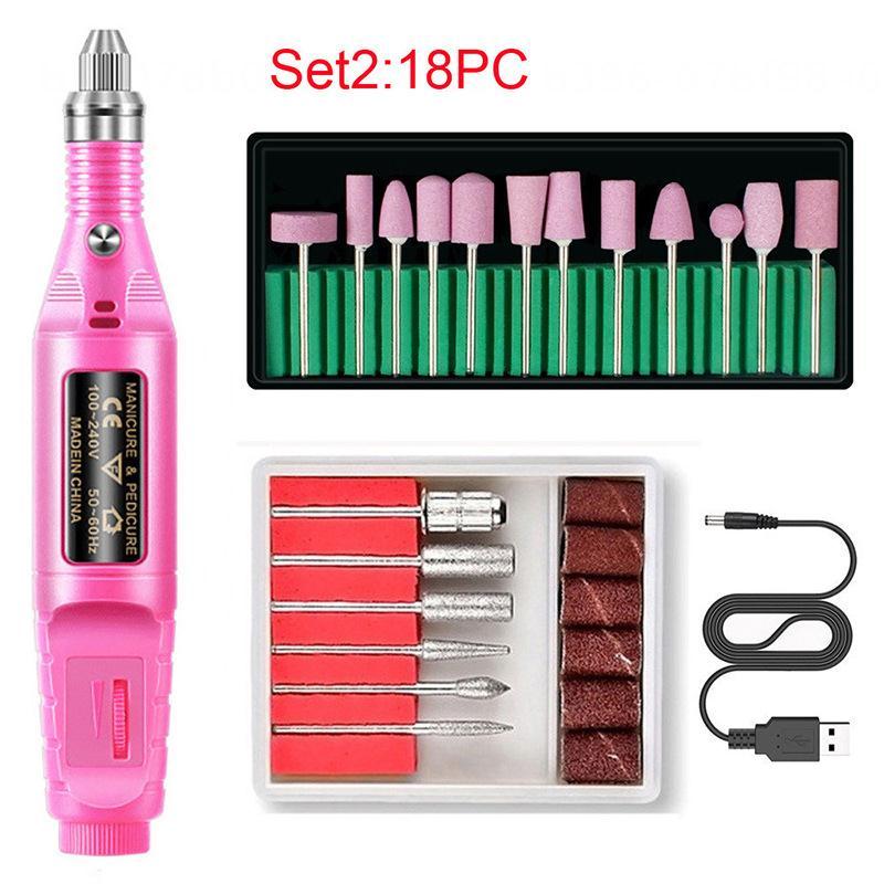 Gespout 18pc Electric Nail Drill, Portable Nail Drills for Acrylic