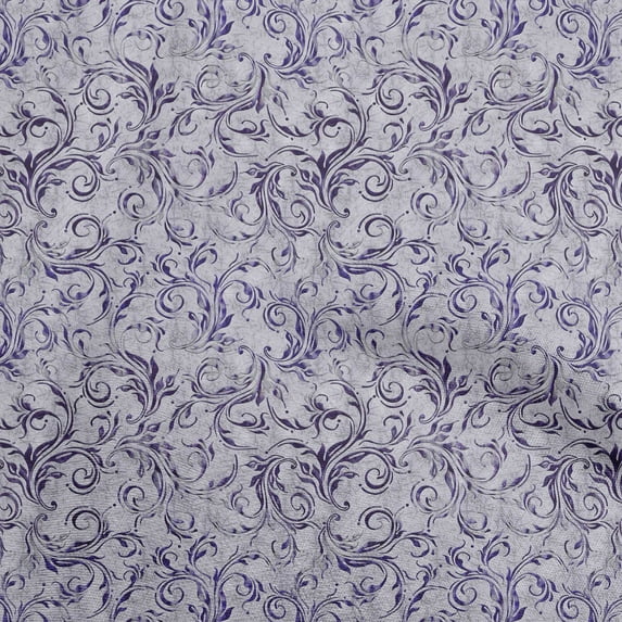oneOone Cotton Poplin Violet Fabric Asian Baroque Craft Projects Decor Fabric Printed By The Yard 56 Inch Wide