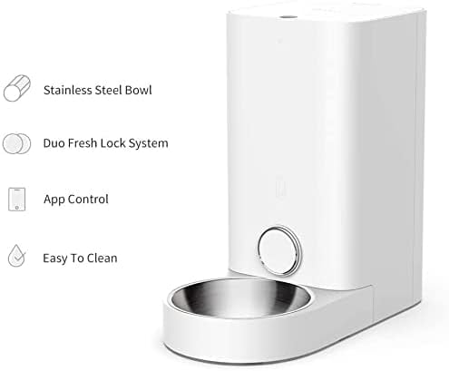 pet Water Dispenser Automatic Cat Puppy Feeder with Stainless Steel Bowl cat Fountain (Color : WhiteStainless Steel Bowl)