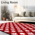 thumbnail image 2 of ODIKA 4'x6' Machine Washable Non-Slip Area Rug, Professional Sports Grid Design Floor High Traffic Rug, Red, 668902, 2 of 7