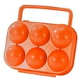 thumbnail image 2 of Caja de almacenamiento portátil para 6 huevos con rejilla, caja protectora y dispensador de huevos. Naranja, 2 of 9