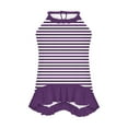 thumbnail image 7 of Women Tank Tops Ruffle Hem Striped Plus Size Sleeveless Crew Neck Pullover Blouses Summer Casual Loose Fitness Flowy Shirts for Women Purple XXL, 7 of 7
