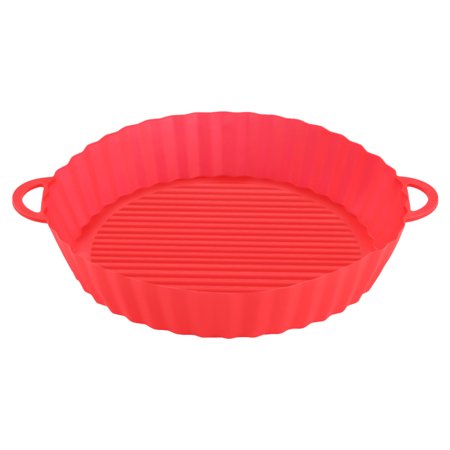 

Silicone Pot for Air Fryer Reusable Liners for Air Fryer Basket Dishwasher-Safe Round/Rectangle Red