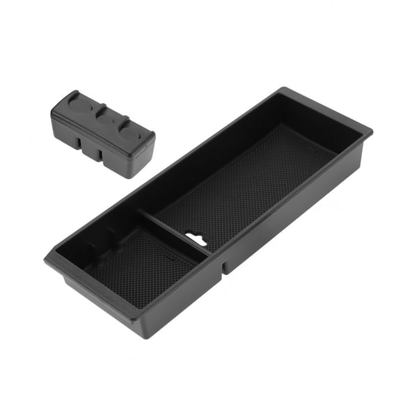 Unique Bargains Center Console Armrest Organizer Tray for Ford F-150 2015-2020 Armrest Insert Tray Storage Box ABS Black