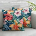 thumbnail image 3 of JRXY Summer Tropical Leaves Pillow Covers, Monstera Palm Leaf Flower Pillow Cushion Cases, Green Plant Hawaiian Pink Red Floral Throw Pillows Cover Decor Gifts for Bed Couch Sofa Living Room White, 3 of 5
