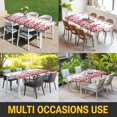 thumbnail image 5 of Pink Red Eucalyptus Leaves Table Cloths for 6 Foot Rectangle Tables, Watercolor Spring Summer Botanical Patio Waterproof Elastic Fitted Tablecloths, Washable Rectangular Table Cover for Camping, 5 of 8
