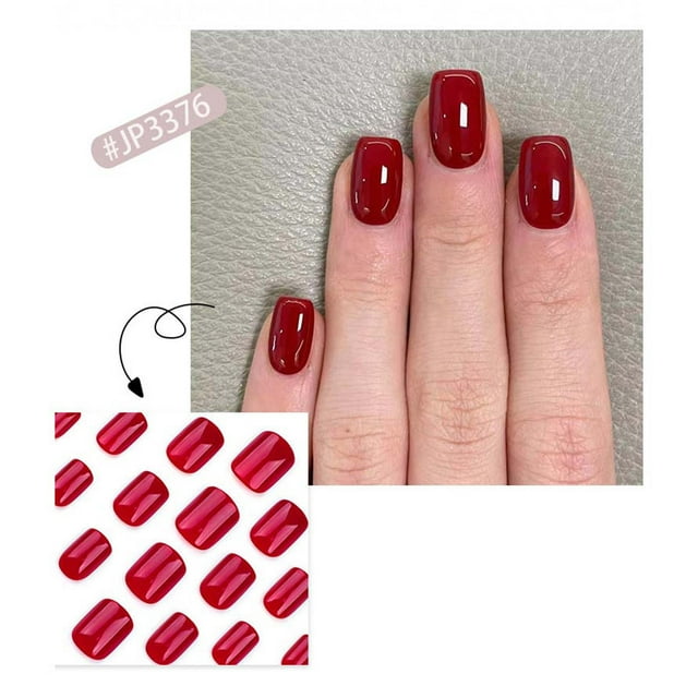 Jusqu'à 60 % de Rabais! Gspmoly Faux Ongles, Presser - Ongles Courts Presser - Faux Ongles Courts avec Colle pour Ongles Colle Réutilisable - Ongles 12 Tailles 2 ml Press On Nails