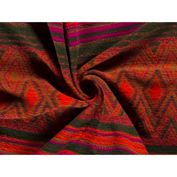 Minerva Wool Blend Knit Coating Fabric Orange Multi - per yard