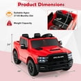 thumbnail image 3 of Gymax 24V 2 Seater Ride on Truck w/Remote Control 3 Speeds Bluetooth LED Headlight Red, 3 of 10