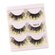 thumbnail image 5 of 3 pares de pestañas postizas luminosas largas y dramáticas con brillo, maquillaje colorido Amarillo, 5 of 9