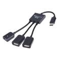 thumbnail image 1 of Adaptador Cable de datos 2 X USB-A/F + Micro USB hembra a USB3.1 Tipo-C Cable extensor macho OTG Hub, 1 of 7