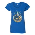 thumbnail image 2 of Wild Bobby I Only Told The Moon, Moon Phases Daisies and Butterflies Vintage Women Standard V-Neck Tee, Royal, XX-Large, 2 of 6