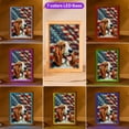 thumbnail image 3 of Patriotic Basset Hound Stained Glass Portrait American Flag Acrylic Plaque with Wood Photo Frame Box Bassets Dog Breed Lovers Gifts Idea Light Box - 01010, 3 of 5