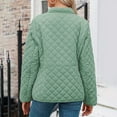 thumbnail image 6 of Light Weight Jackets Womens New Women's Quilted Jackets Trendy Button down Puffy Coats Lightweight Warm Winter Outerwear Clothing Green XL, 6 of 9