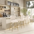 thumbnail image 5 of Farini Counter Height Stools Set of 2, Velvet Bar Stools with Metal Legs for Kitchen, Dining & Pubs, Beige (26"), 5 of 7