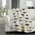 thumbnail image 2 of Dinosaur Blanket for Boys Gifts Cozy Soft Lightweight Flannel Throw Blanket for Bed Sofa Travel All Season Kids 40" x 50", 2 of 6