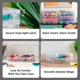 thumbnail image 3 of Small Plastic Hobby Art Craft Supply Organizer Storage Box with SnapTight Closure Latch Art Satchel Storage Case for Ribbons Beads Sticker Yarn and Ornaments Stackable Cl, 3 of 6