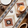 thumbnail image 4 of Orange Beige Boho Short Table Runner 36 Inches Long,Vintage Ethnic Tribal Southwestern Cotton Linen Table Runners Dresser Scarves,Fabric Tabletop Scarf Furniture Cover for Home Dinner Party 13"x36", 4 of 9