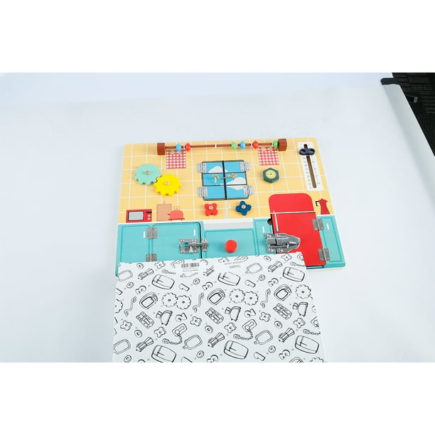 Muyoka Tablero ocupado de madera para niños pequeños Tablero de actividades educativas para niños en edad preescolar Juguete sensorial Montessori Tablero de aprendizaje para niños pequeños para niños Muyoka Hogar