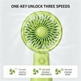 thumbnail image 4 of BESEW7 Portable Handheld Fan Rechargeable, Mini Desk Fan with 3 Speeds for Home Outdoor Beach Walking Travel Birthday Gifts for Women Green, 4 of 9