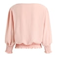 thumbnail image 5 of COMVALUE Banded Bottom Tops for Women Smocked Tops Elastic Cinched Waist Top Dressy Blouse 3/4 Length Sleeve Casual Outfits Red for Size XXL, 5 of 9