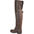thumbnail image 4 of JOURNEE COLLECTION Womens Brown Wide Calf Kane Round Toe Block Heel Zip-Up Riding Boot 8.5 WC, 4 of 6